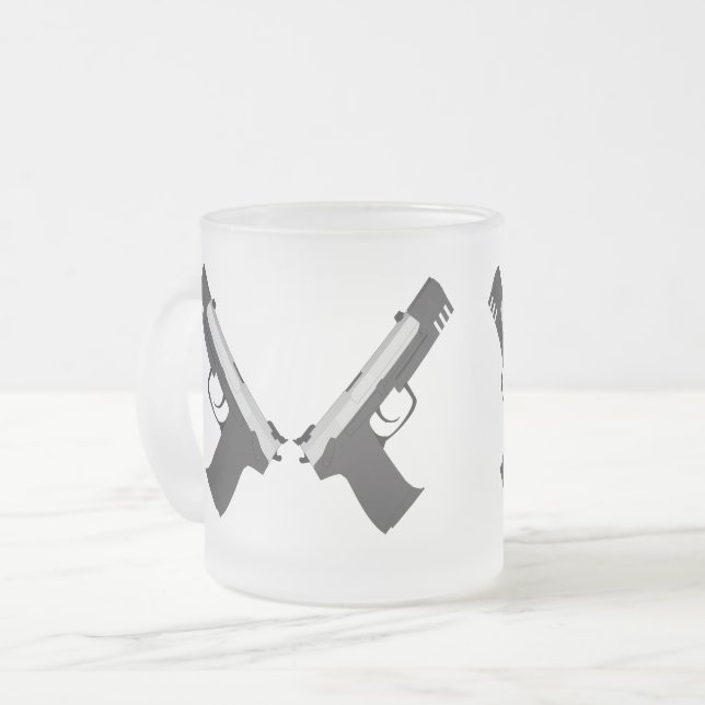 Caneca De Café Vidro Jateado Armas (Frente Esquerda)