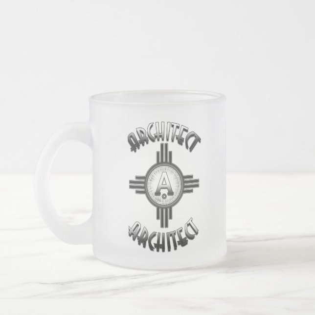 Caneca De Café Vidro Jateado Arquiteto Retro - Arquitetos Merch (Esquerda)