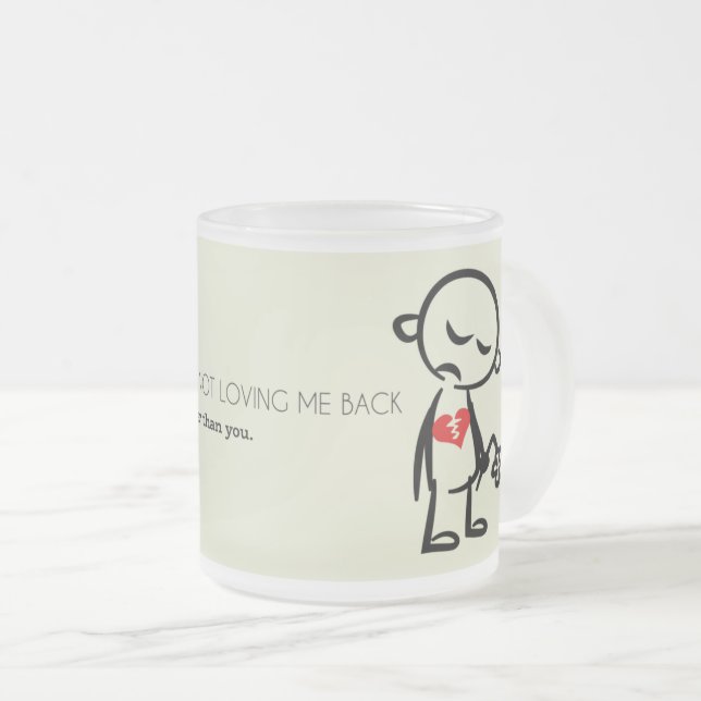 Caneca De Café Vidro Jateado Arrependimento não me amar de volta: citação emoci (Frente Esquerda)