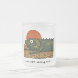 Caneca De Café Vidro Jateado Arte de Dragão Barbudo em Modo de Aquecimento Perm