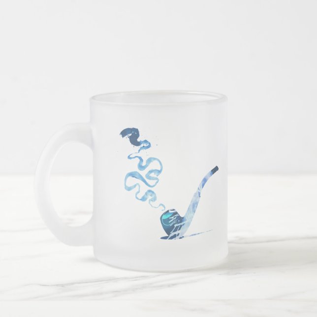 Caneca De Café Vidro Jateado Arte de Fumar Cachimbo 2 (Esquerda)