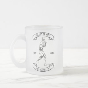 Caneca De Café Vidro Jateado Arte De MMA Artes Marciais Mistas Mistas
