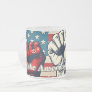Caneca De Café Vidro Jateado Arte Faça a América Livre Novamente