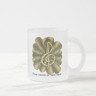 Caneca De Café Vidro Jateado Arte musical exclusiva personalizável