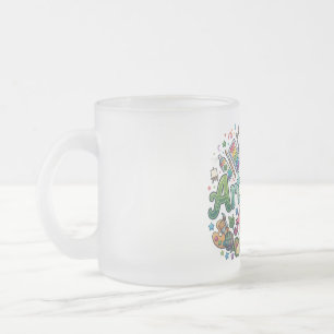 Caneca De Café Vidro Jateado Artista Alcachofra