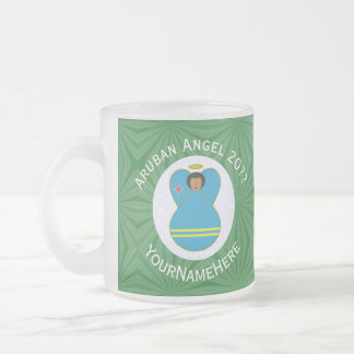 Caneca De Café Vidro Jateado Aruban Flag Angel Christmas personalizado