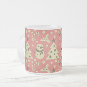 Caneca De Café Vidro Jateado Árvores de Natal holandesas