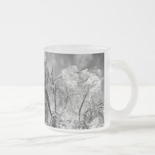 Caneca De Café Vidro Jateado árvores vestem inverno
