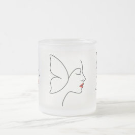 Caneca De Café Vidro Jateado Asas Emergentes - Retrato de cicatrização da borbo