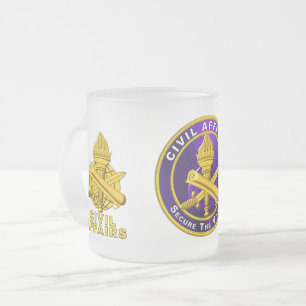 Caneca De Café Vidro Jateado Assuntos Civis do Exército