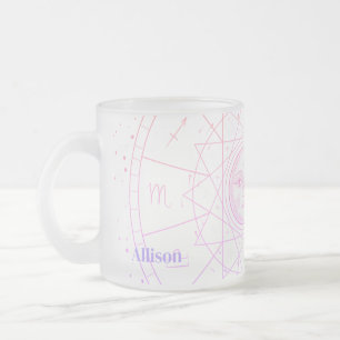 Caneca De Café Vidro Jateado Astrologia Celestial