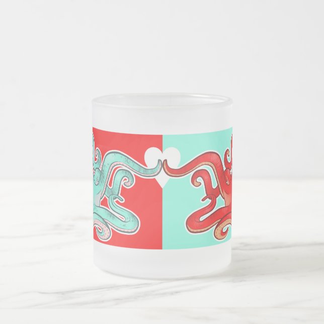 Caneca De Café Vidro Jateado Atração dos polvo (Centro)