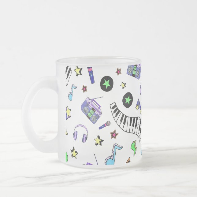 Caneca De Café Vidro Jateado Aumente a música (Esquerda)