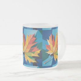 Caneca De Café Vidro Jateado Autumn Deixa Fosco