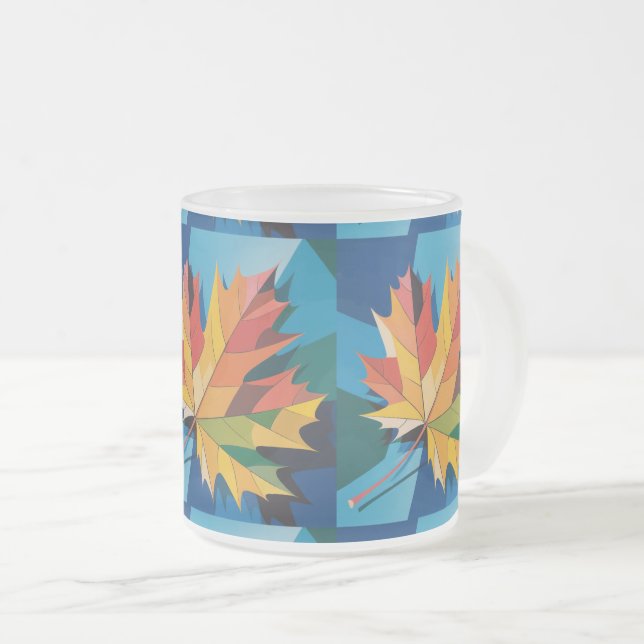 Caneca De Café Vidro Jateado Autumn Deixa Fosco (Frente Esquerda)