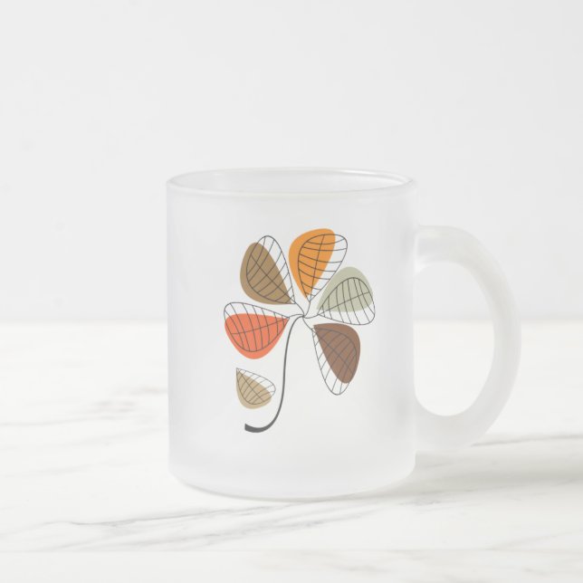 Caneca De Café Vidro Jateado Autumn Leaf Abstrato (Direita)