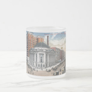 Caneca De Café Vidro Jateado Avenida de Euclid., vintage 1916 de Cleveland