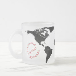 Caneca De Café Vidro Jateado Aventura no Mapa Mundial – Personalizado