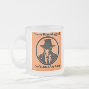 Caneca De Café Vidro Jateado Aviso de Ladrão de Café