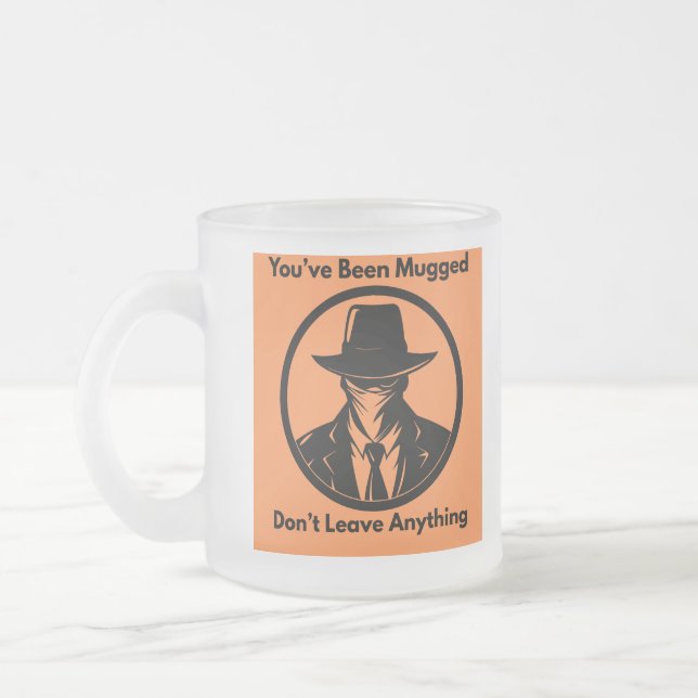 Caneca De Café Vidro Jateado Aviso de Ladrão de Café (Esquerda)