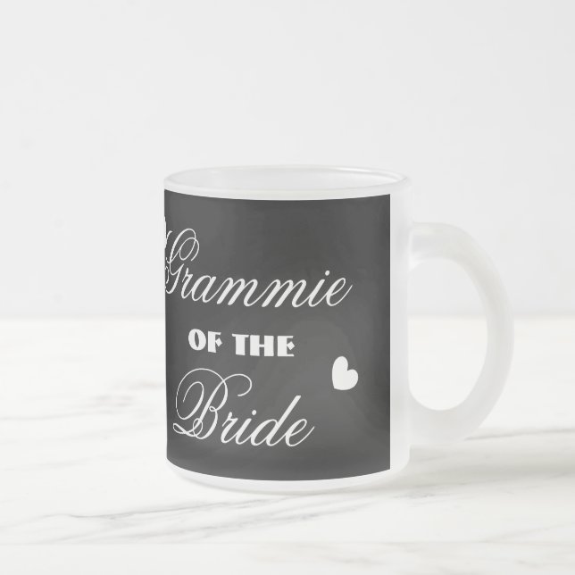 Caneca De Café Vidro Jateado AVÓ da NOIVA com corações A01E18 (Direita)