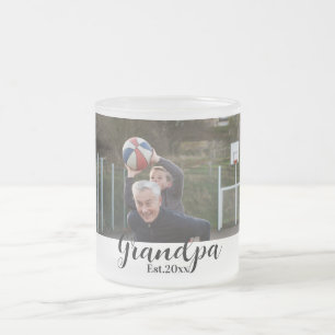 Caneca De Café Vidro Jateado Avô de Fotografia Personalizado