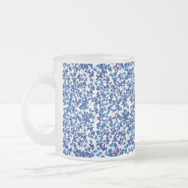 Caneca De Café Vidro Jateado Azul de Liberdade 2 (Esquerda)