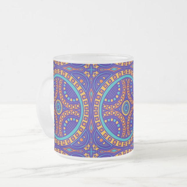 Caneca De Café Vidro Jateado azulejo italiano (Frente Esquerda)