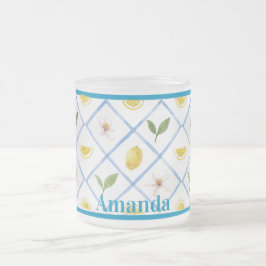 Caneca De Café Vidro Jateado Azulejo italiano personalizado Citrus Lemon Mug
