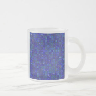 Caneca De Café Vidro Jateado Azulejos azuis do banheiro