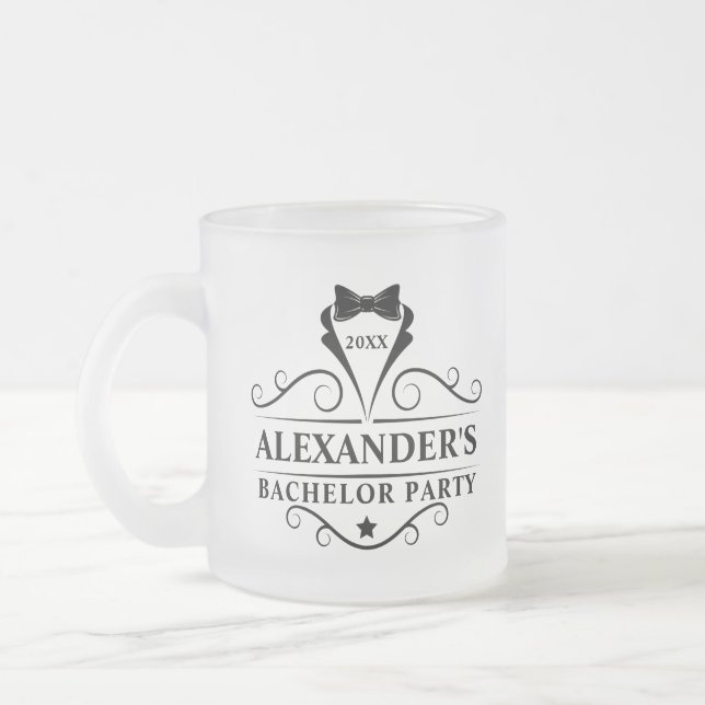Caneca De Café Vidro Jateado Bacheler Party Black Tie (Esquerda)