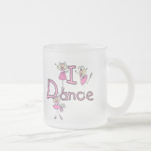 Caneca De Café Vidro Jateado Bailarina eu danço t-shirt e presentes
