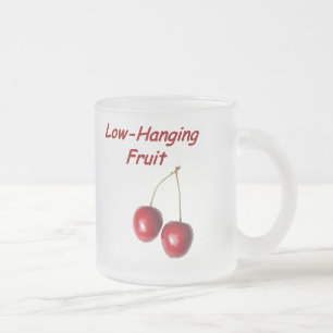 Caneca De Café Vidro Jateado Baixo - fruta de suspensão