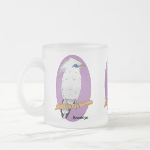 Caneca De Café Vidro Jateado Bali Mina - ave exótica tropical