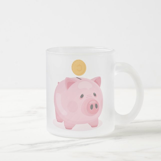 Caneca De Café Vidro Jateado Banco cor-de-rosa (Direita)