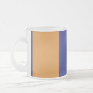 Caneca De Café Vidro Jateado Bandas castanhas, marinhos, azuis e brancas