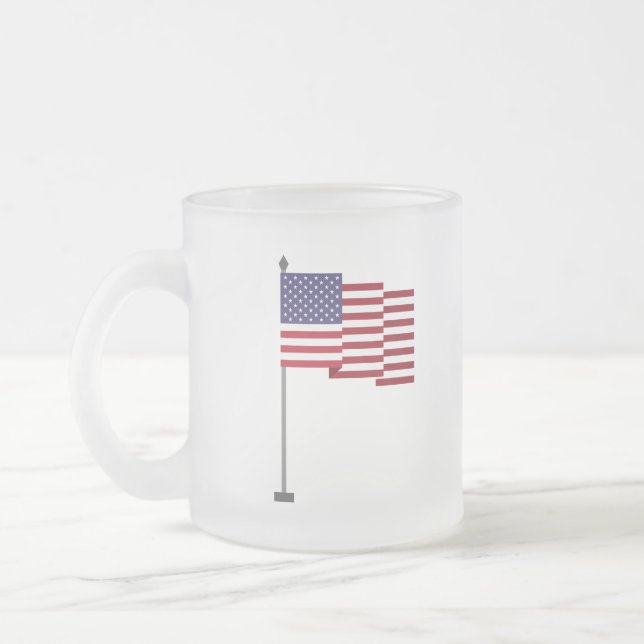Caneca De Café Vidro Jateado bandeira americana (Esquerda)