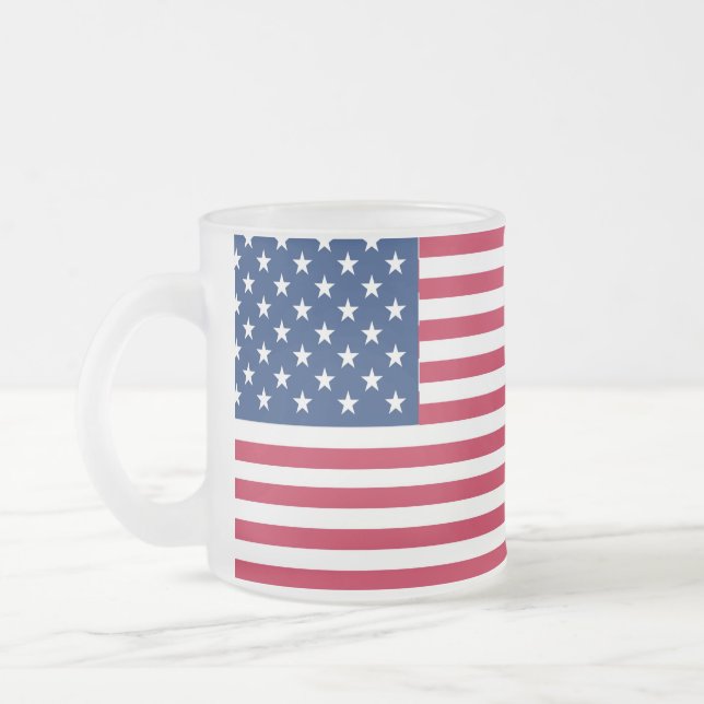 Caneca De Café Vidro Jateado Bandeira americana Flag Pride Design- 76353 (Esquerda)