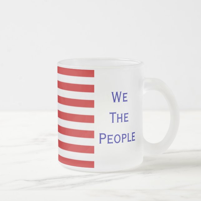Caneca De Café Vidro Jateado Bandeira de Cidadania Americana Mug (Direita)