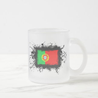 Caneca De Café Vidro Jateado Bandeira de Portugal