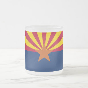 Caneca De Café Vidro Jateado Bandeira do Arizona: Estrela Cadente Sol, O Estado