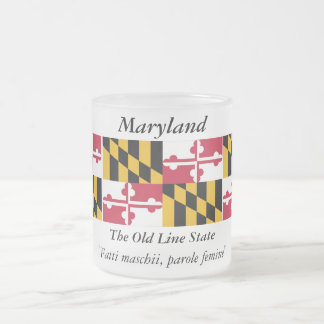 Caneca De Café Vidro Jateado Bandeira do estado de Maryland