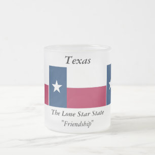 Caneca De Café Vidro Jateado Bandeira do estado de Texas