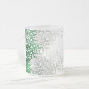 Caneca De Café Vidro Jateado Bandeira do Orgulho Grayromântico abstrato