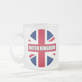 Caneca De Café Vidro Jateado Bandeira do Reino Unido