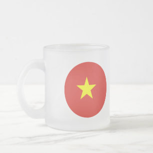 Caneca De Café Vidro Jateado bandeira do Vietname