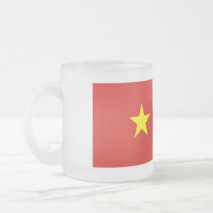 Caneca De Café Vidro Jateado bandeira do Vietname