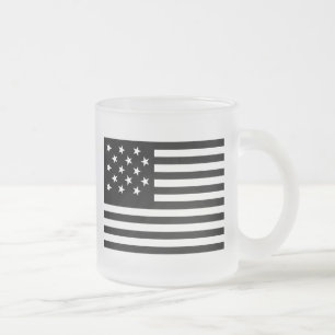 Caneca De Café Vidro Jateado Bandeira dos EUA com 15 Estrelas