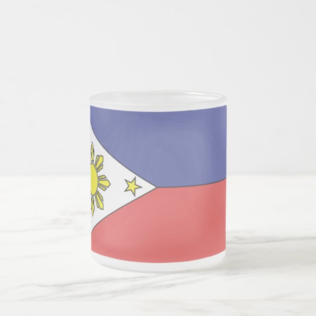 Caneca De Café Vidro Jateado Bandeira filipino (caneca) (Centro)