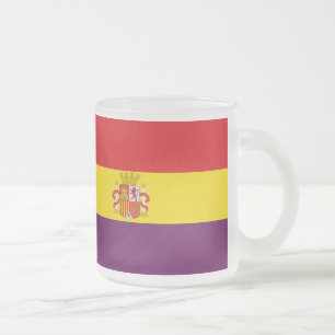 Caneca De Café Vidro Jateado Bandeira republicana espanhola - bandera Repúblic